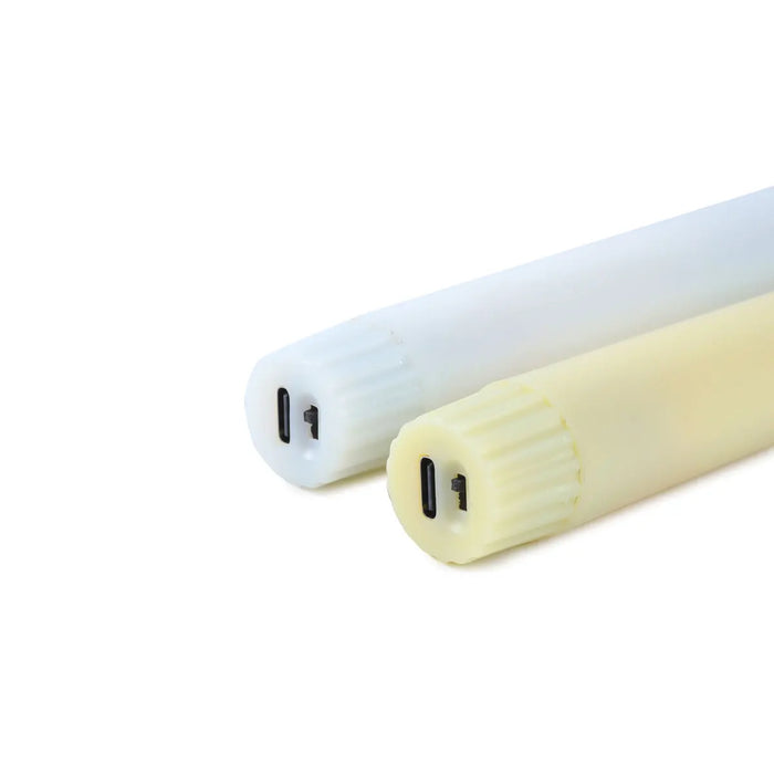 Rechargeable 10-inch Flameless LED Taper Candles — Warm White, 2 or 4 Pack (Beige or White)