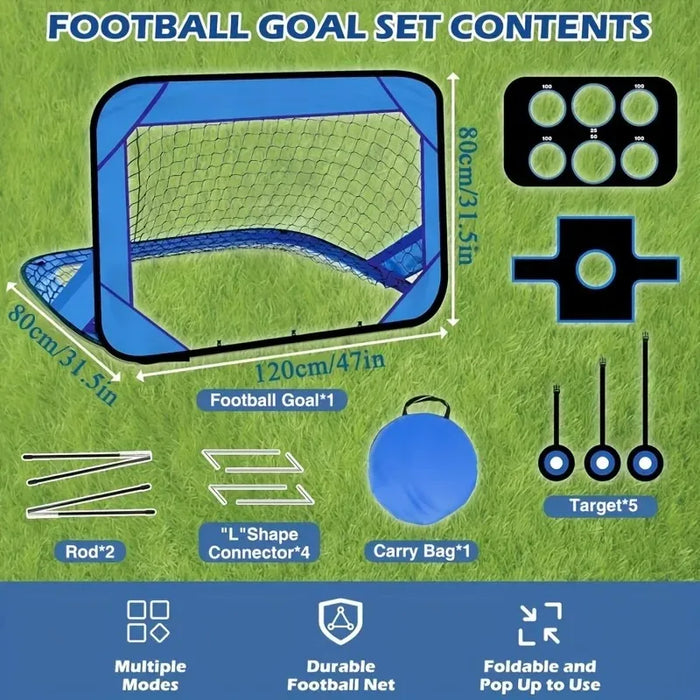 Garden Football Goal – Portable Trapezoid Frame with 3‑Minute Pop‑Up