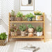 2-Tier Wicker-Look Coffee Station Organizer — Bamboo-Style Mug Holder for Countertop