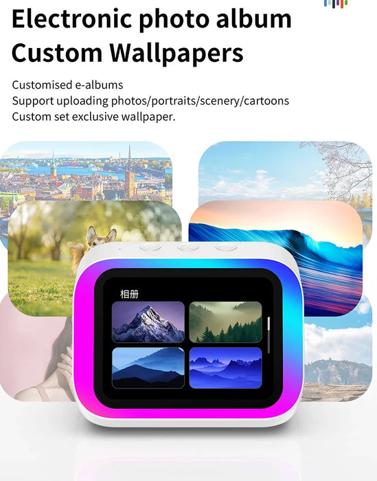 Smart Alarm Clock with Bluetooth Speaker, Weather Display & Photo Frame
