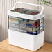 White Portable Medicine Storage Box — Heavy-Duty Plastic Organiser with Drawers & Doors (4/5/6 Floors)