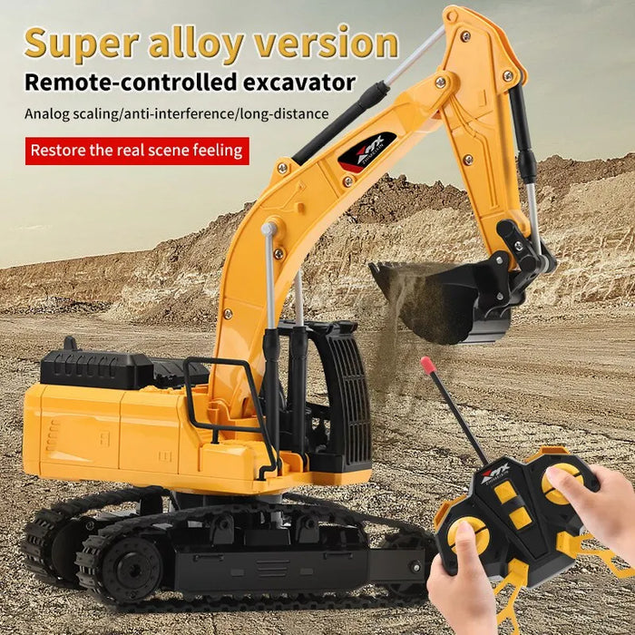 RC Excavator Dumper Car - 2.4G Remote Control Engineering Crawler Truck Toy - Ideal Christmas Gift for Boys and Kids