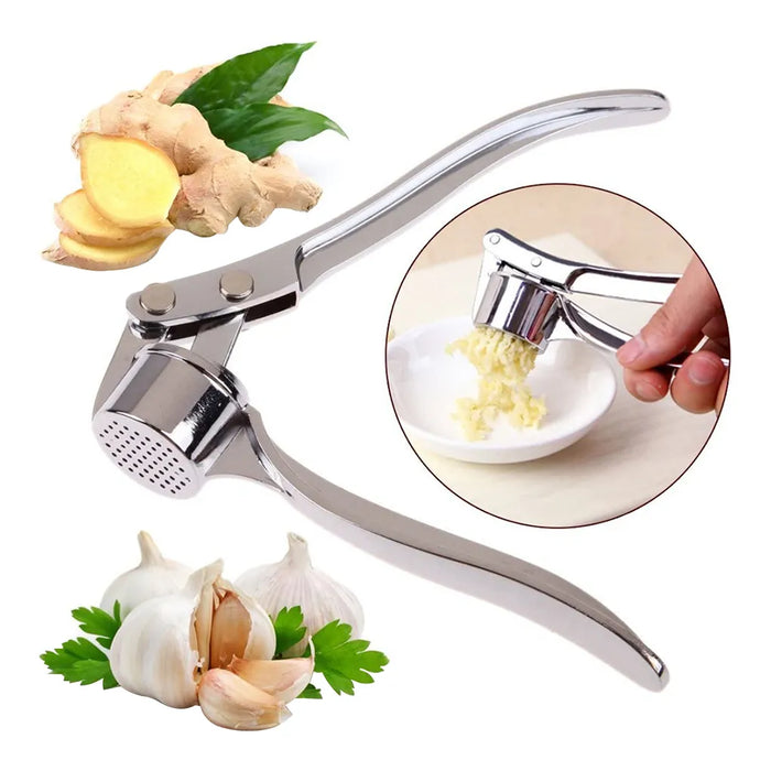 Stainless Steel Garlic Smasher - Manual Press Crusher Mincer & Grinding Tool for Kitchen - Must-Have Kitchen Accessory for Garlic Lovers