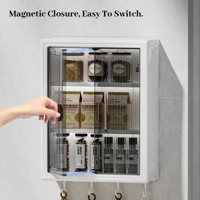 Modern Grey Wall-Mounted Bathroom Cabinet — PVC Vanity (Under 60cm)