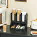 Wall-mounted Coffee Bar Organiser — Cup & Condiment Storage, White or Black