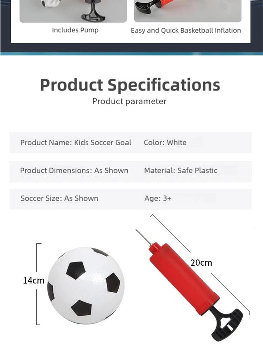 Foldable Children's Football Goal with Pump & Ball – Portable Soccer Set
