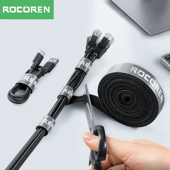 Rocoren - Cable Organizer Wire Winder, USB Cable Management and Charger Protector - Perfect for Phone, Mouse, and Earphone Cable Holder with Cord Protection