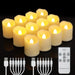 Rechargeable LED Tea Lights with Remote — Flameless Timer Candles (Warm & Colour)