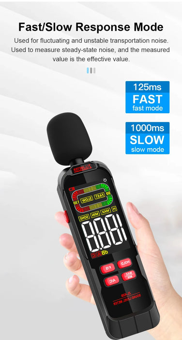Digital Sound Level Meter 30–130 dB (A/C) — ZL82A 3×AAA or ZL82B USB Recharge