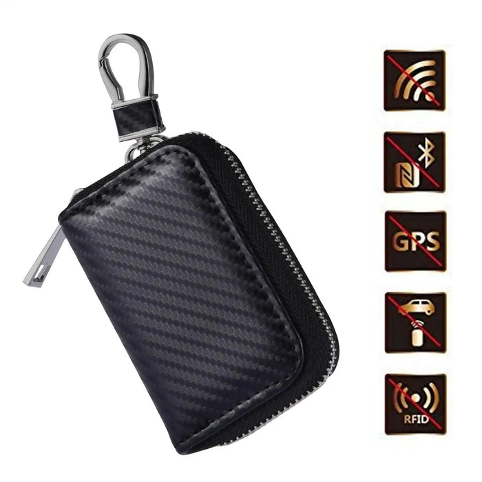 Key Fob Signal-Blocking Pouch — PU Leather Faraday Case, Anti‑Theft