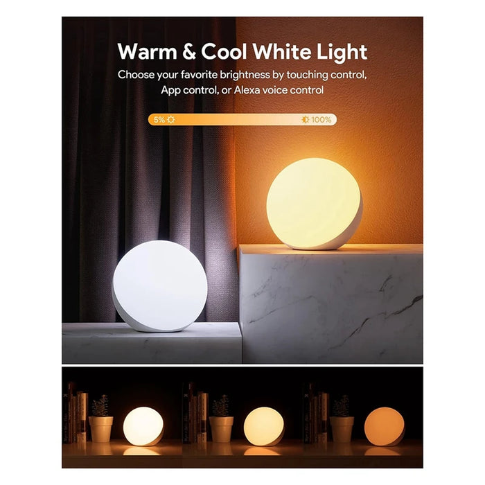 Smart Table Lamp Dimmable Desk Lamp - App/Voice Controlled, Alexa / Hello Google Supported, LED RGB, Colour Changing, Touch Lamp with UK Plug - Ideal for Modern Smart Homes and Tech Enthusiasts