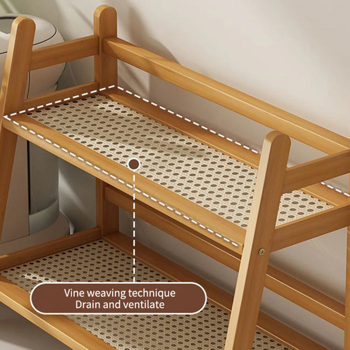 2-Tier Bamboo Spice Rack - Foldable Kitchen Counter & Cupboard Organiser