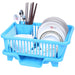 Single-Layer Kitchen Draining Rack with Drainer Board — Plates & Cutlery