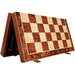 15" x 15" Folding Walnut Chess Set with Solid Wooden Pieces