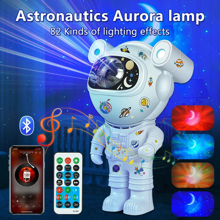 Star DIY Projector Night Light for Kids - Remote Control, 360 Adjustable Design, Astronaut and Nebula Galaxy Lighting Theme - Ideal for Children's Bedroom Decor and Relaxing Bedtime Atmosphere