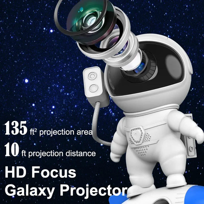 Rocket Astronaut Galaxy - Night Light Projector with 13 Film Pieces & 360° Rotation - Ideal Planetarium Lamp for Kids Bedroom