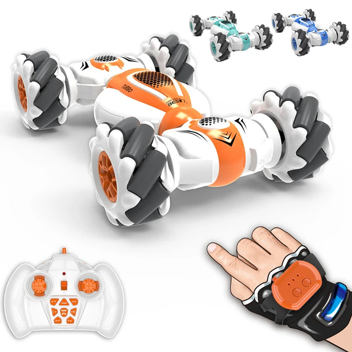 2.4GHz 4WD Mini RC Stunt Car - Remote Control Watch Gesture Sensor Electric Toy, Drifting and Rotating Capabilities - Perfect Gift for Kids who Enjoy RC Toys