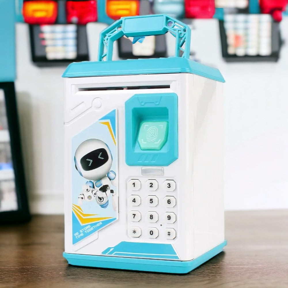 Electronic Fingerprint Piggy Bank, ATM Automatic Deposit, Cash and Coin Saving Bank - Ideal Christmas Gift for Kids, Teaches Money Management Skills