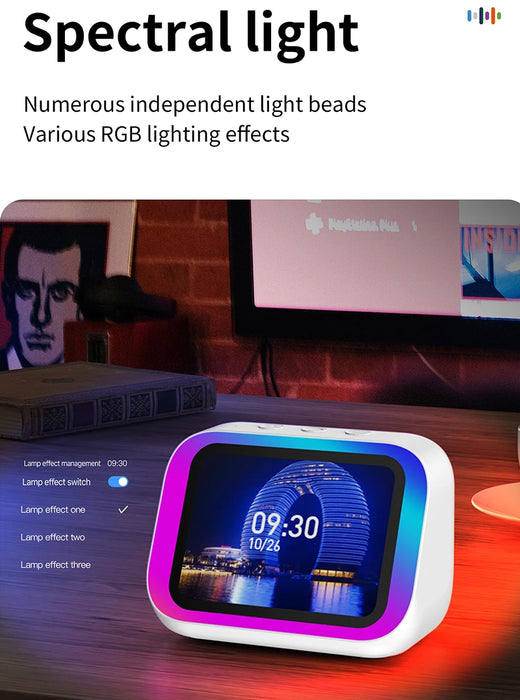 Smart Alarm Clock with Bluetooth Speaker, Weather Display & Photo Frame