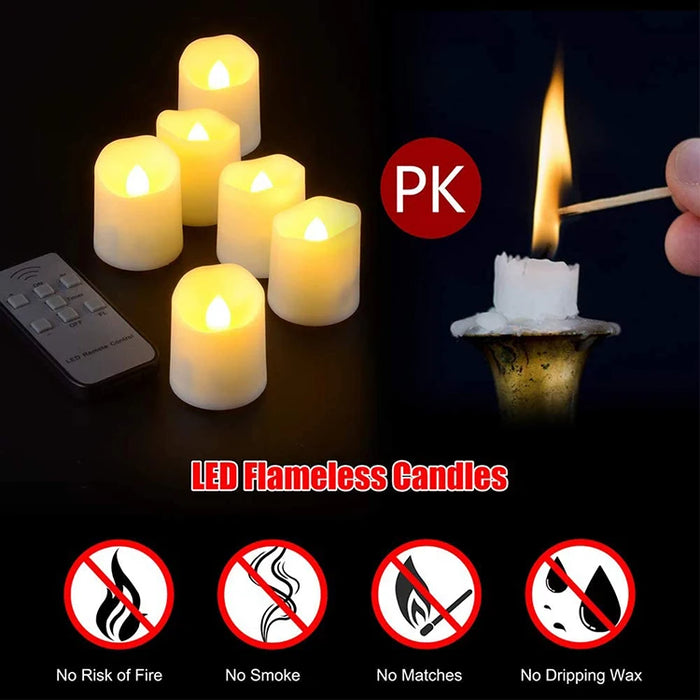 Rechargeable LED Tea Lights with Timer & Remote — Flameless Candles for Weddings & Home