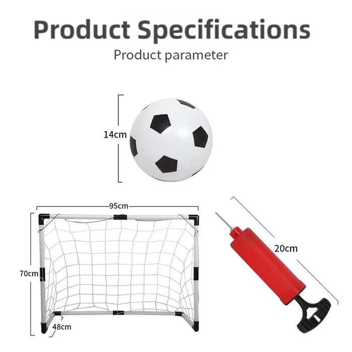 Foldable Children's Football Goal with Pump & Ball – Portable Soccer Set