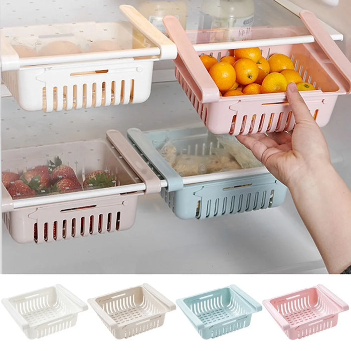 Hanging Fridge Drawer – Pull-Out Egg & Fruit Storage (PP Plastic, Adjustable)
