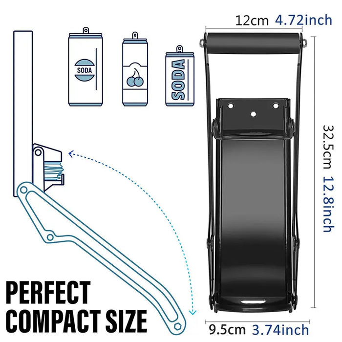 16 oz Heavy‑Duty Wall‑Mounted Can Crusher with Bottle Opener
