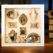 DIY Mini Museum Silhouette Box – Creative Memory Display Kit with Miniature Statues & Gold Frames