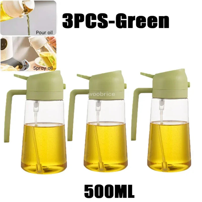 500ml Oil Spray Bottle & Cruet – Refillable Oil Dispenser for Kitchen and BBQ