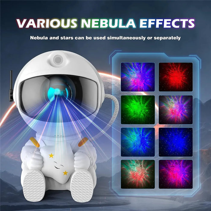 Astronaut Space Projector - Star Projector Galaxy Night Light with Starry Nebula LED Lamp Features - Ideal Home Decor and Kids' Room Gift Item