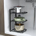 Under-Cabinet Pot & Pan Organiser Rack — Height Adjustable, Heavy-Duty Stainless Steel (3/4/5 Tier, Black)