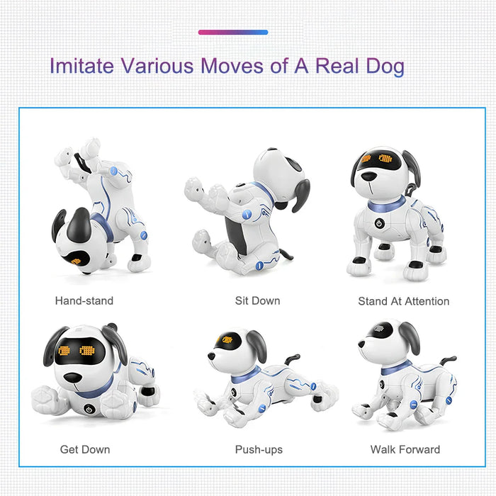 LE NENG TOYS K16A - Electronic Pets Robot Stunt Dog with Voice Command, Programmable, Touch-Sense, Music Song Toy - Perfect Interactive Gift for Kids