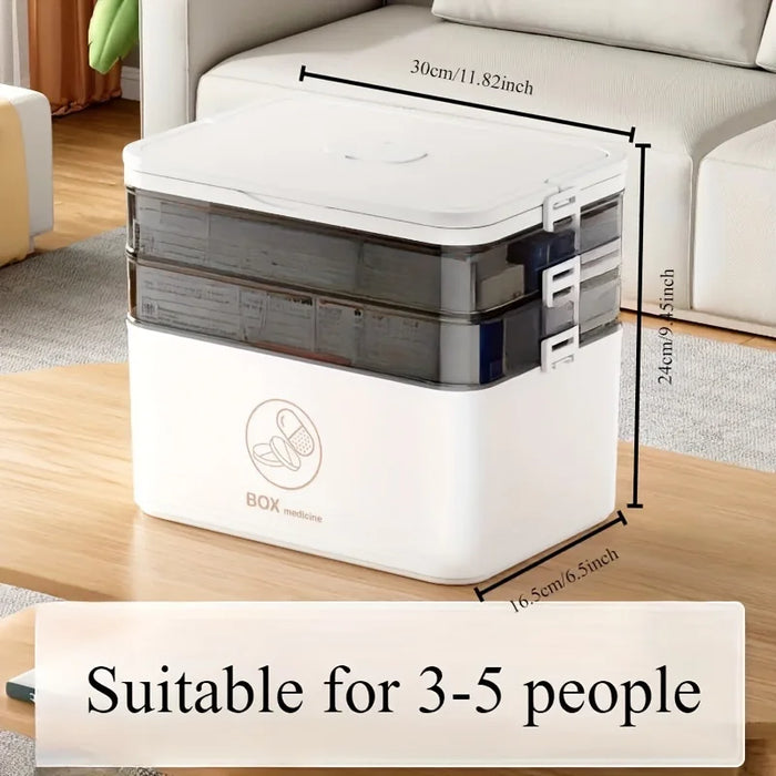 3-Tier Medicine Organiser – Leak‑Resistant Family Emergency Pill Box (Compact, Flip‑Top)