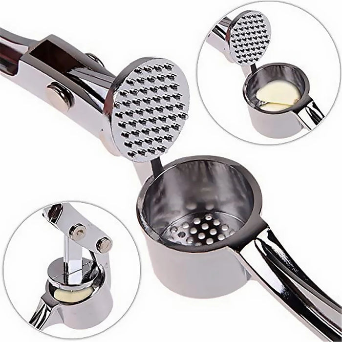 Stainless Steel Garlic Smasher - Manual Press Crusher Mincer & Grinding Tool for Kitchen - Must-Have Kitchen Accessory for Garlic Lovers