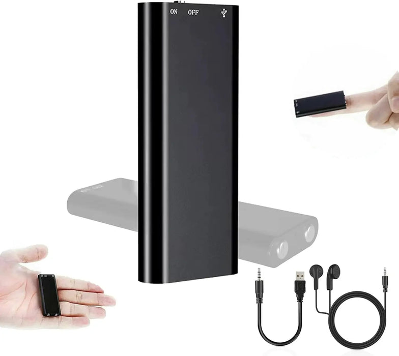 Mini Ultra-slim Voice Recorder (4–64GB) — Voice-Activated, MP3 Player