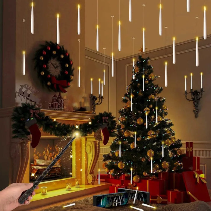 10/12 LED Floating Flameless Candles with Magic Wand Remote