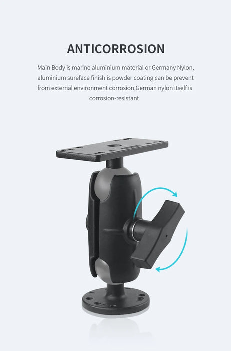 Aluminium Fishfinder Mount — 1.5in C‑Size Ball, Compatible with Garmin/Humminbird/Lowrance (for RAM mounts)