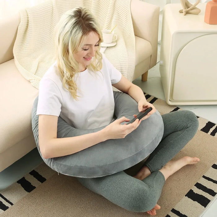 U‑Shape Reading & Gaming Cushion — Crochet Tatting Arm Support for TV, Desk & Travel