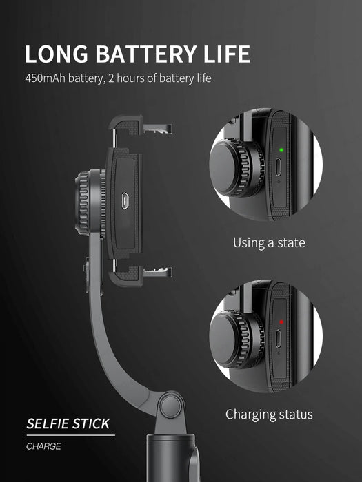 Q08 Handheld Gimbal Stabiliser & Selfie Stick with Bluetooth Remote for Smartphones