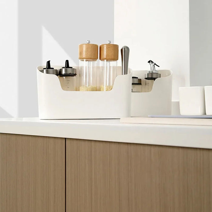 Wall-Mounted Adhesive Storage Rack – Single-Tier PP Organiser for Kitchen & Bathroom