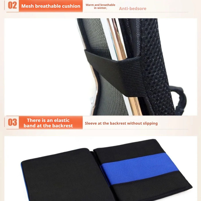 Wheelchair Backrest Cushion — Breathable, Slip-Resistant Posture Support (45×41×5cm, Blue)