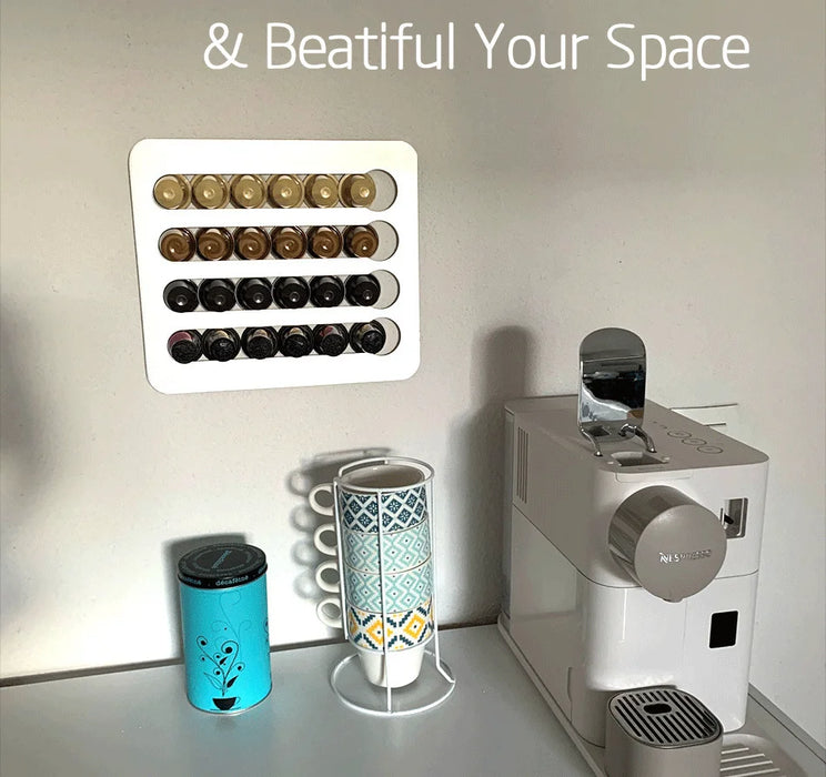 Rotating Coffee Capsule Tower – Aluminium Pod Holder for 24 or 40 Nespresso Original Capsules