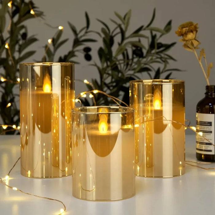 3-piece LED Flameless Candles with Remote Control for Weddings, Parties & Home Decor