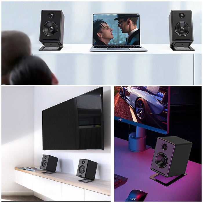 Desktop Speaker Stand — Carbon Steel Shock-Absorbing Base for Improved Sound