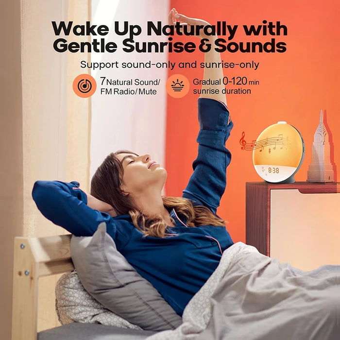Wake Up Light Alarm Clock — Sunrise/Sunset Simulation, FM Radio & Night Light