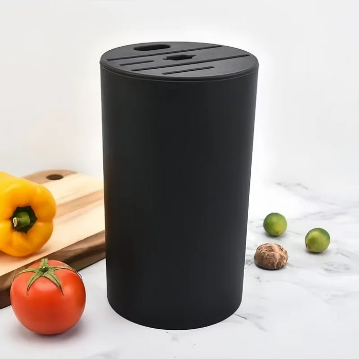 Knife Holder Insert — Black PP/TPR Kitchen Knife Organiser Stand
