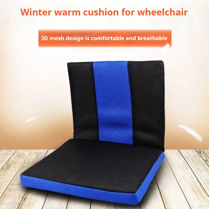 Wheelchair Backrest Cushion — Breathable, Slip-Resistant Posture Support (45×41×5cm, Blue)
