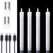 Rechargeable 10-inch Flameless LED Taper Candles — Warm White, 2 or 4 Pack (Beige or White)