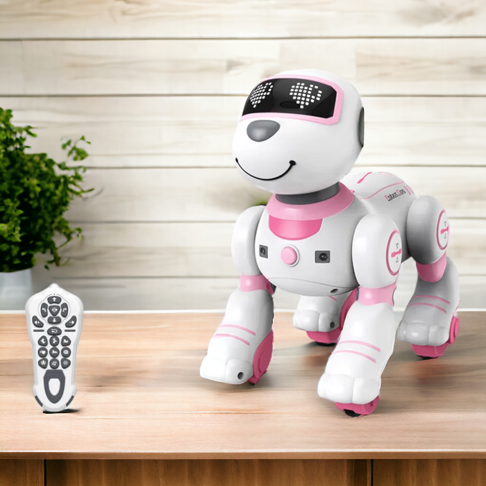 RC Robot Electronic Stunt Dog - Voice Command, Programmable, Touch-Sense, Music Song Features - Ideal Entertaining and Educational Toy for Children