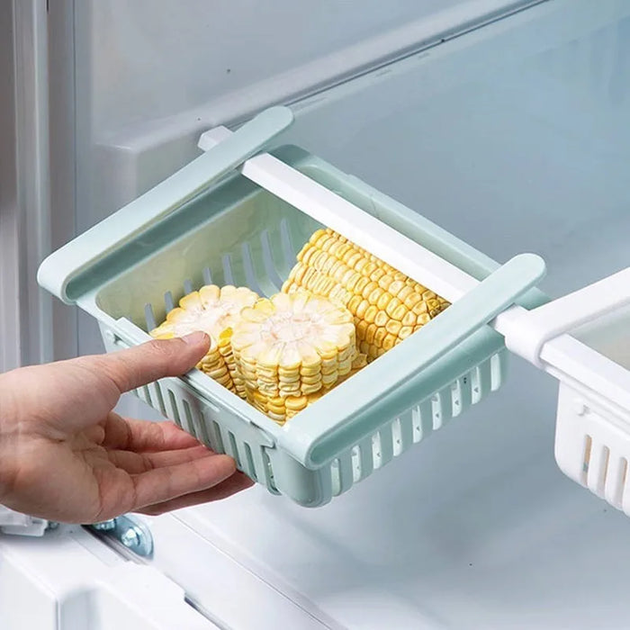 Hanging Fridge Drawer – Pull-Out Egg & Fruit Storage (PP Plastic, Adjustable)